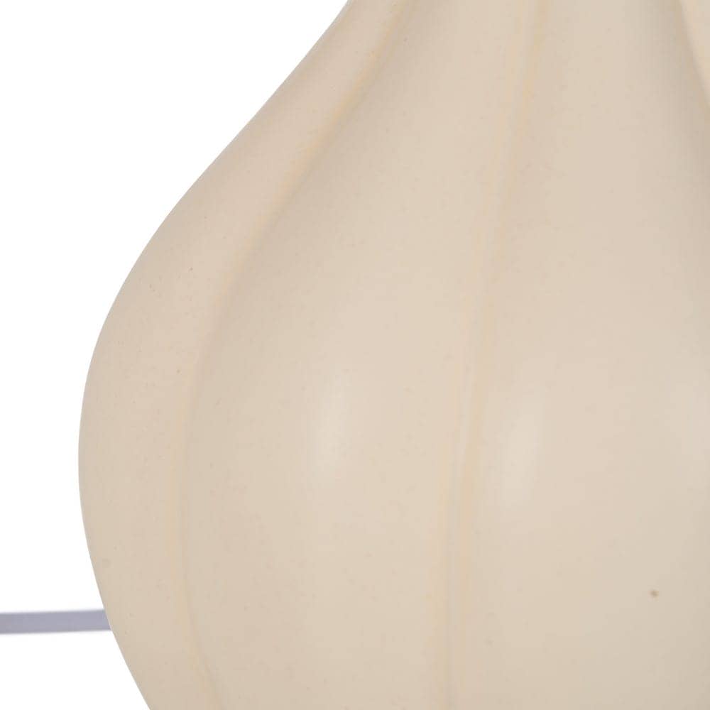 Lámpara de Mesa Crema de Cerámica con Pantalla de Fibra Natural - 53 cm, E27, 1x40W (No Incluida), Ideal para Decoración Moderna - Imagen 4
