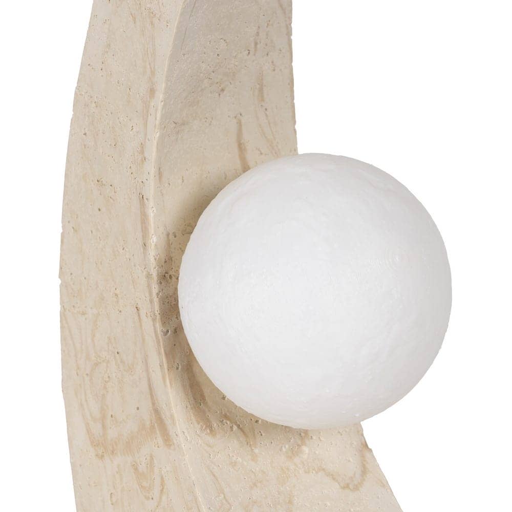 Lámpara de Mesa Crema de Poliresina con Pantalla de PVC - Luz Cálida 2700K, 30 cm, Incluye Bombilla G4, Ideal para Decoración y Iluminación de Interiores - Imagen 3