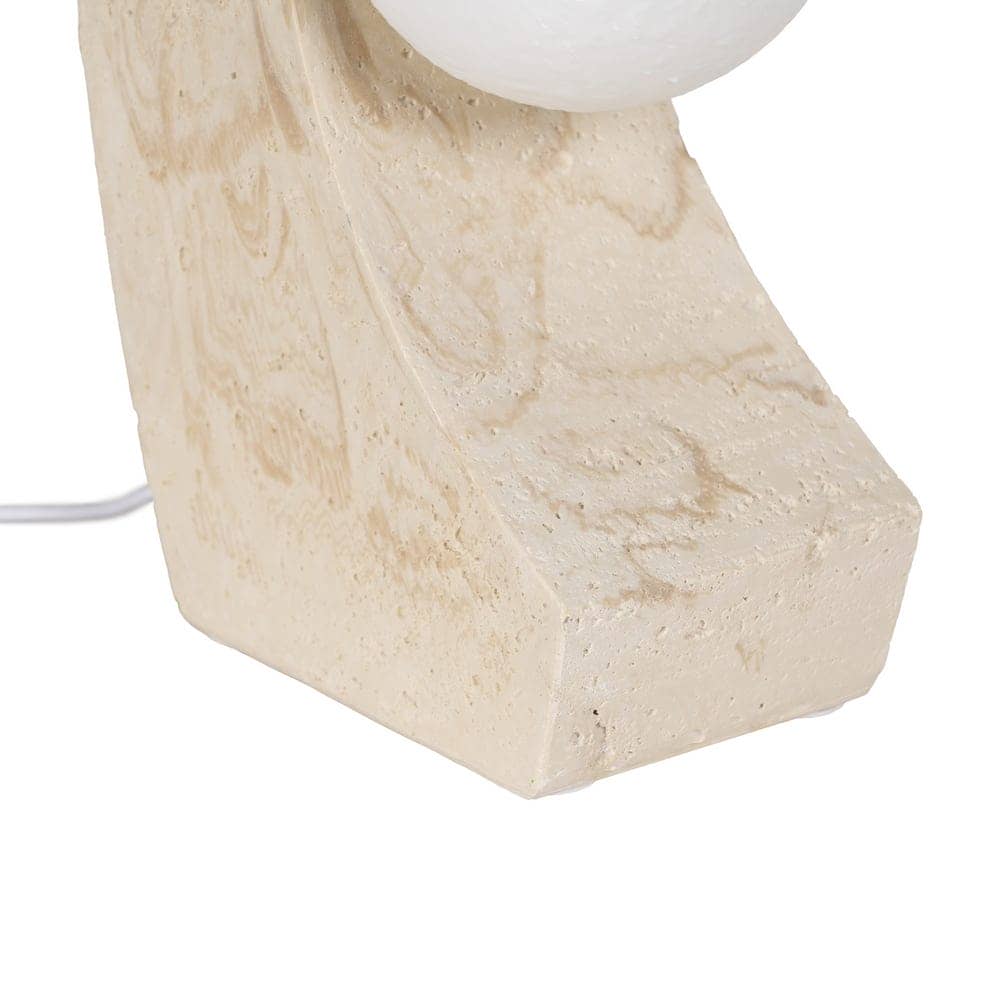 Lámpara de Mesa Crema de Poliresina con Pantalla de PVC - Luz Cálida 2700K, 30 cm, Incluye Bombilla G4, Ideal para Decoración y Iluminación de Interiores - Imagen 5