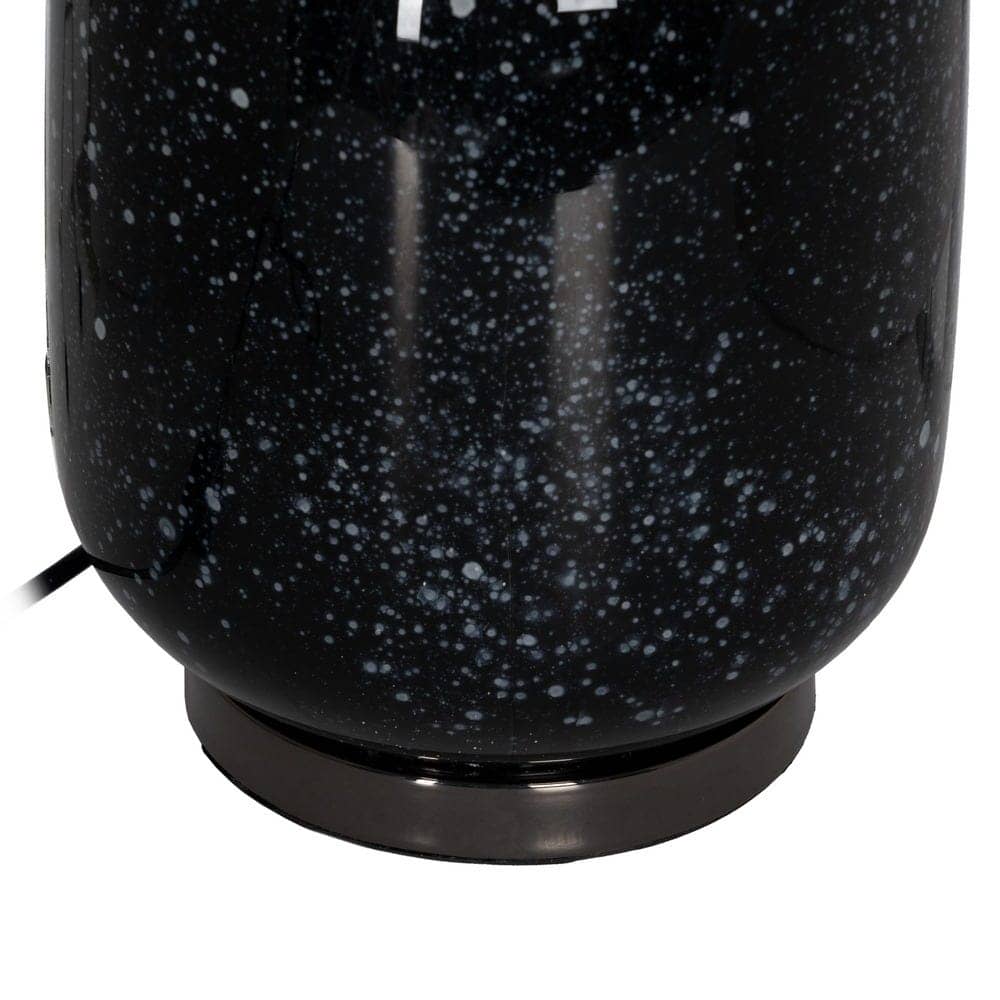 Lámpara de Mesa de Cristal Negro-Gris de 64 cm - Elegante y Moderna con Tulipa de Tejido y Base de Cristal - Ideal para Decoración de Interiores - Imagen 4