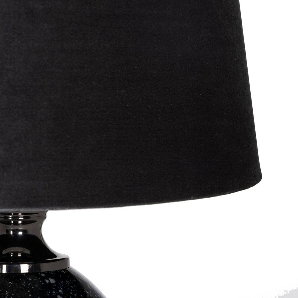 Lámpara de Mesa de Cristal Negro-Gris de 64 cm - Elegante y Moderna con Tulipa de Tejido y Base de Cristal - Ideal para Decoración de Interiores - Imagen 5