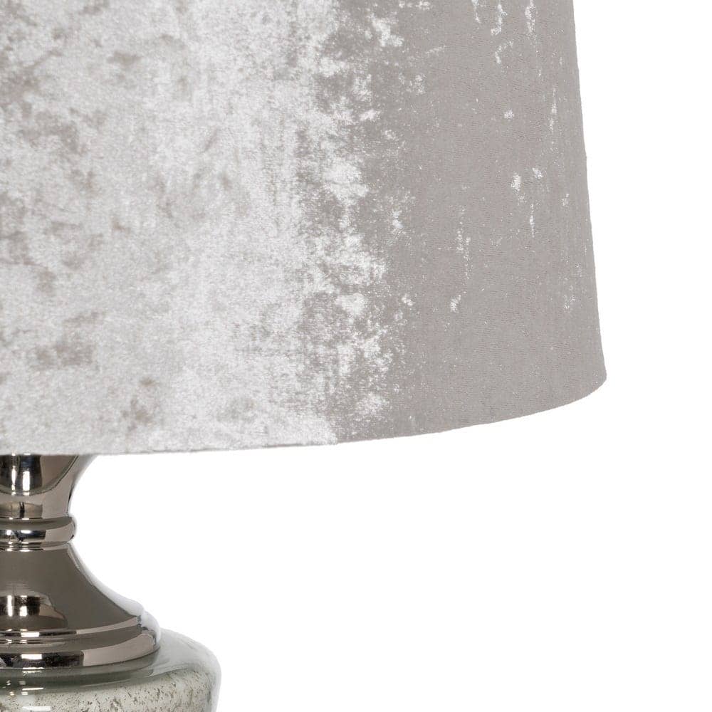 Lámpara de Mesa de Cristal Plata 80 cm - Elegante Tulipa de Tejido y Base de Cristal, Ideal para Decoración Moderna - Imagen 5