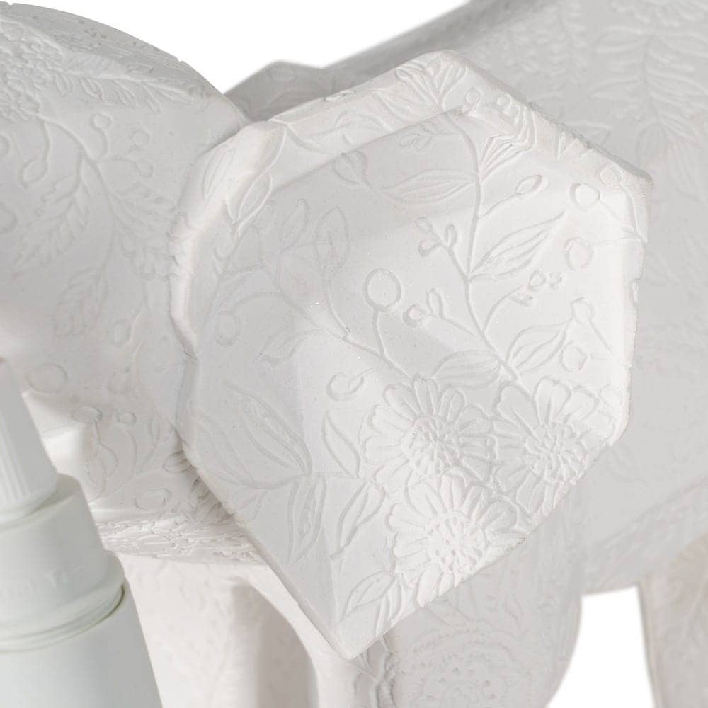Lámpara de Mesa Elefante Blanco de Poliresina - 24,5 cm, 60W E14, Ideal para Decoración Moderna - Imagen 4
