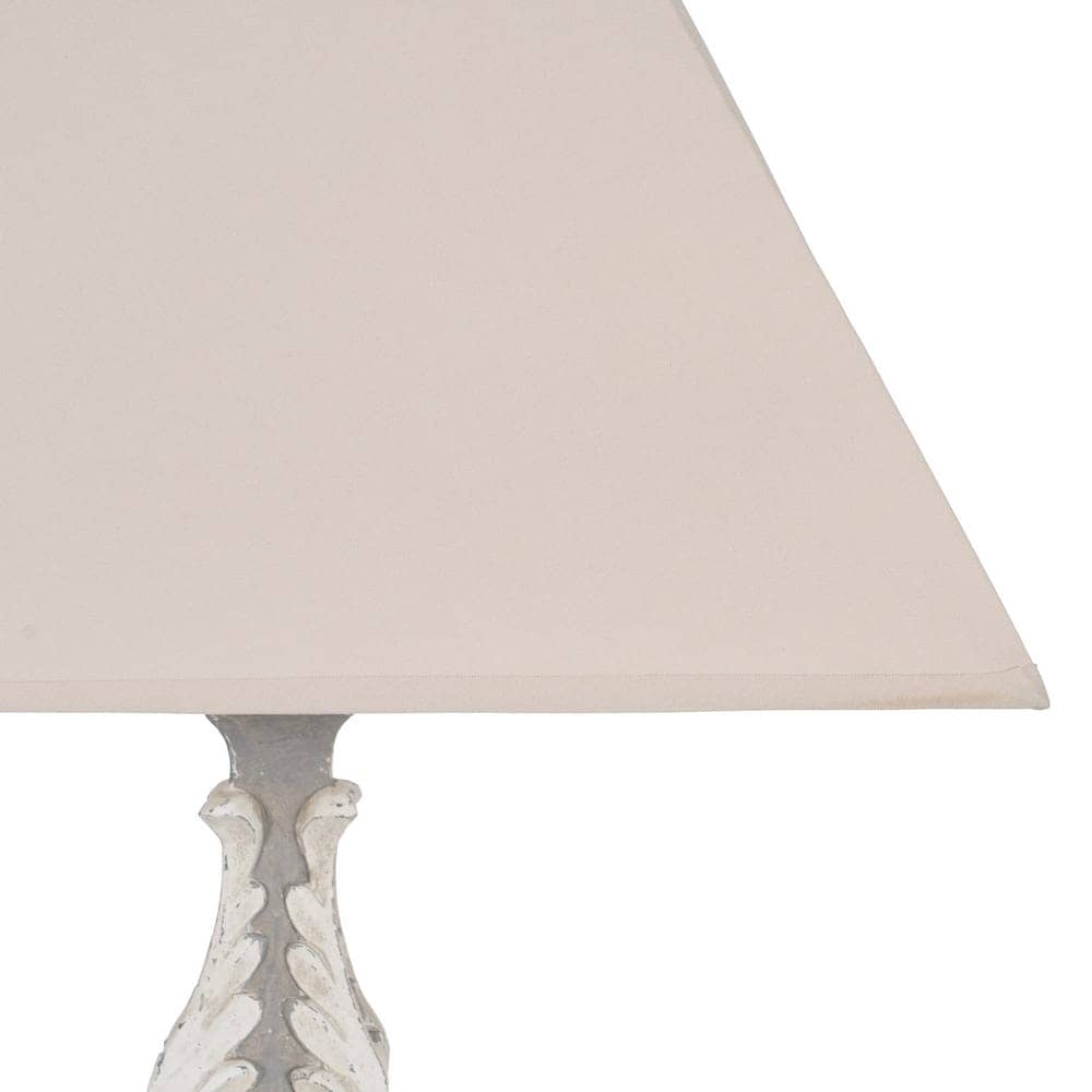 Lámpara de Mesa de Resina y Tejido Gris de 100 cm - Diseño Elegante con Tulipa de Algodón y Lino, Ideal para Decoración Moderna - Imagen 3
