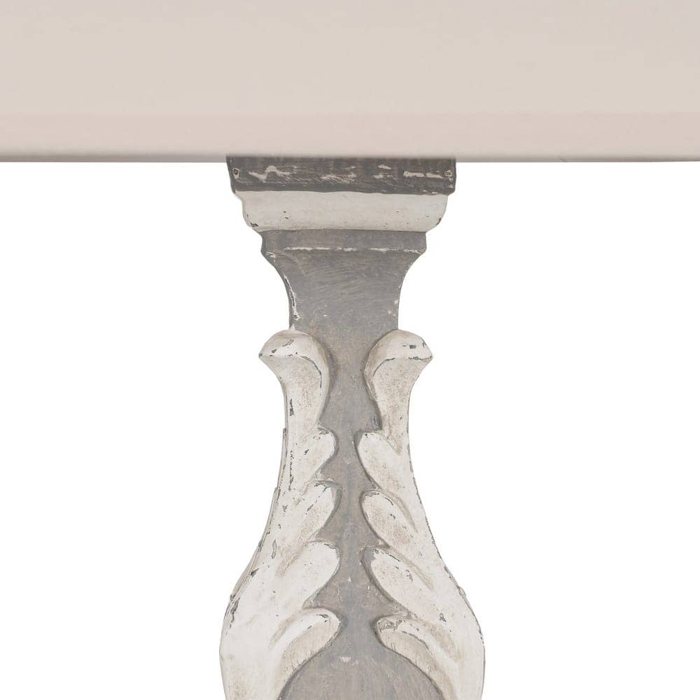 Lámpara de Mesa de Resina y Tejido Gris de 100 cm - Diseño Elegante con Tulipa de Algodón y Lino, Ideal para Decoración Moderna - Imagen 4
