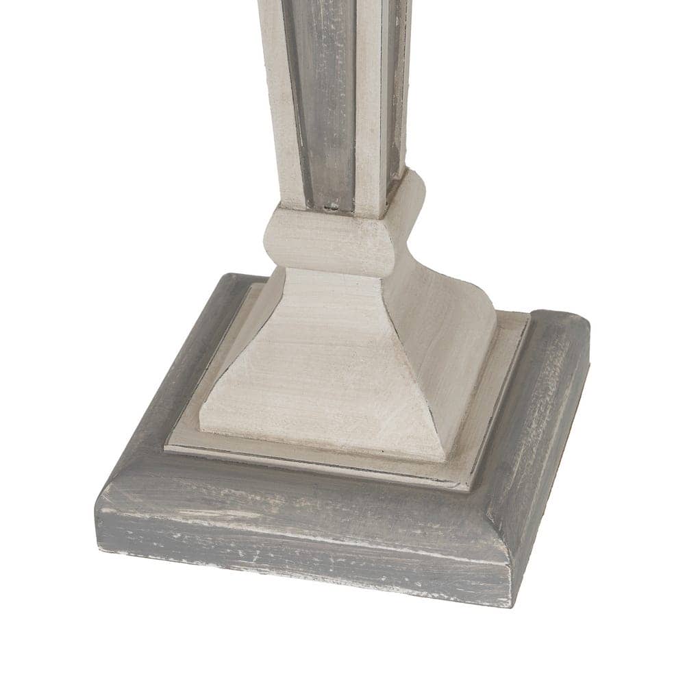 Lámpara de Mesa de Resina y Tejido Gris de 100 cm - Diseño Elegante con Tulipa de Algodón y Lino, Ideal para Decoración Moderna - Imagen 7