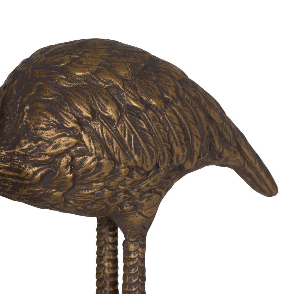 Lámpara de Mesa Flamenco en Resina de Poliésina 39,5 cm - Color Oro Viejo, Casquillo E27, Ideal para Decoración Interior - Imagen 4