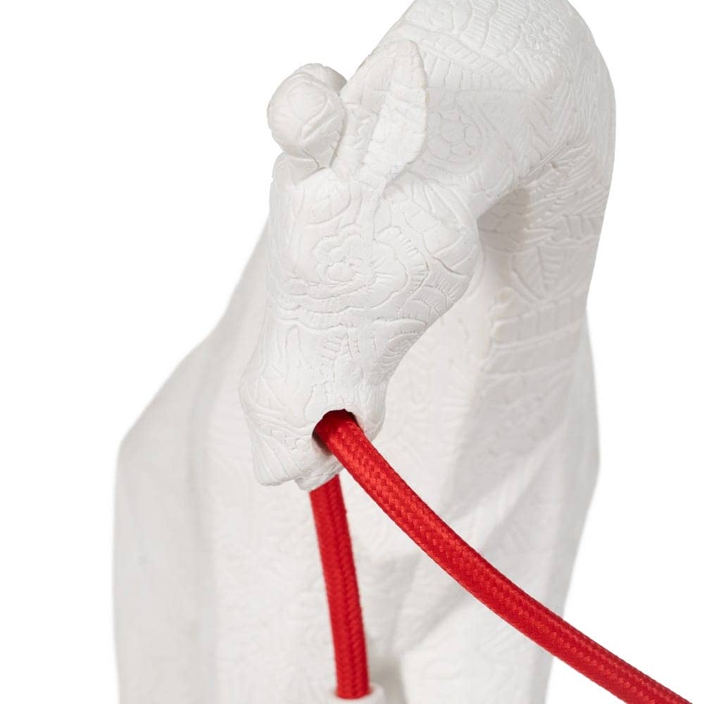 Lámpara de Mesa Giraffe Blanca de Poliresina - 29 cm, E14, 60W (No Incluida), Ideal para Decoración Moderna - Imagen 4