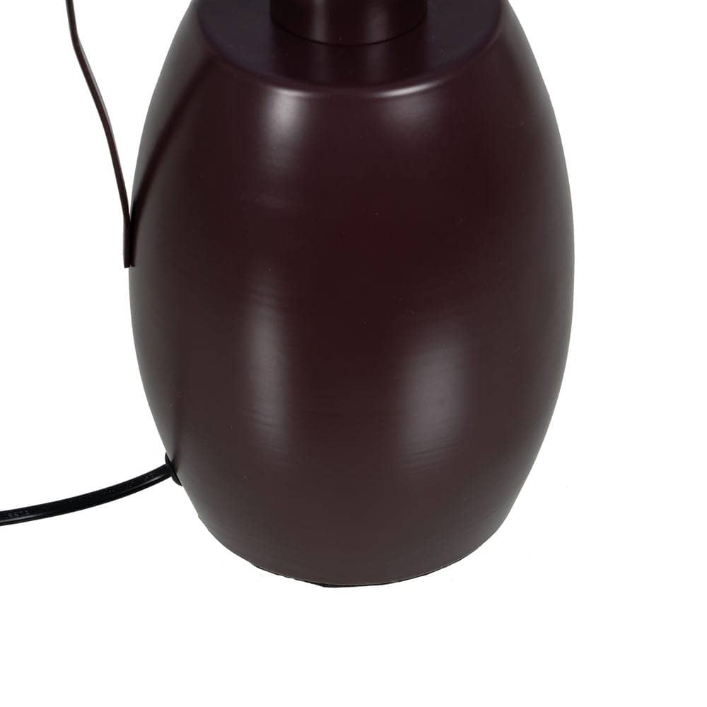 Lámpara de Mesa Marrón de Tejido y Metal de 49 cm - Elegante y Moderna con Tulipa de 30x30x20cm, Casquillo E27, Ideal para Decoración de Interiores - Imagen 6