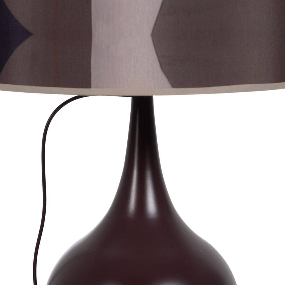 Lámpara de Mesa Marrón de Tejido y Metal de 52 cm - Estilo Moderno, Casquillo E27, Ideal para Decoración Interior - Imagen 3