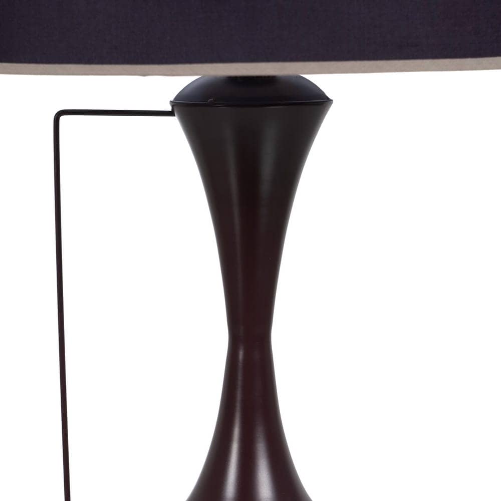 Lámpara de Mesa Marrón de Tejido y Metal de 64 cm - Elegante y Moderna para Decoración Interior - Imagen 3