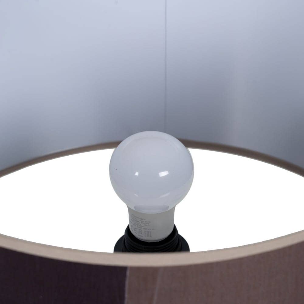 Lámpara de Mesa Marrón de Tejido y Metal de 64 cm - Elegante y Moderna para Decoración Interior - Imagen 5