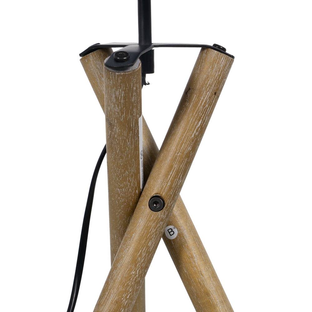 Lámpara de Mesa Natural de Tejido y Madera de Pino - 54 cm, Estilo Moderno, Casquillo E27, Ideal para Decoración de Interiores - Imagen 5