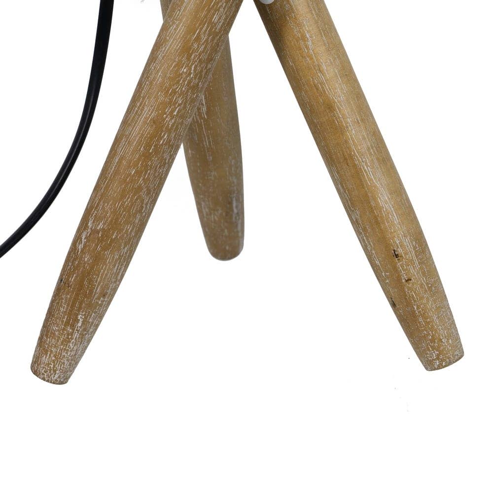 Lámpara de Mesa Natural de Tejido y Madera de Pino - 54 cm, Estilo Moderno, Casquillo E27, Ideal para Decoración de Interiores - Imagen 7
