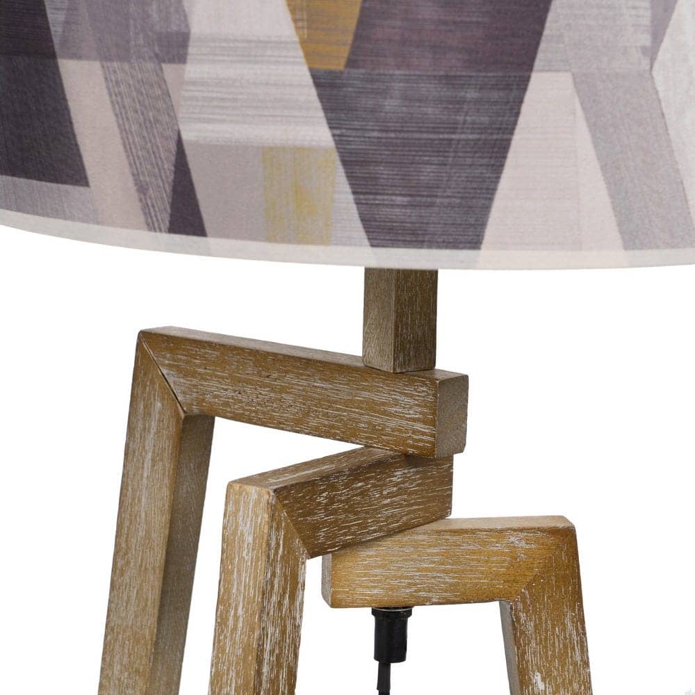 Lámpara de Mesa Natural de Tejido y Madera de Pino - 67 cm, Estilo Moderno y Elegante, Casquillo E27, Ideal para Decoración de Interiores - Imagen 3