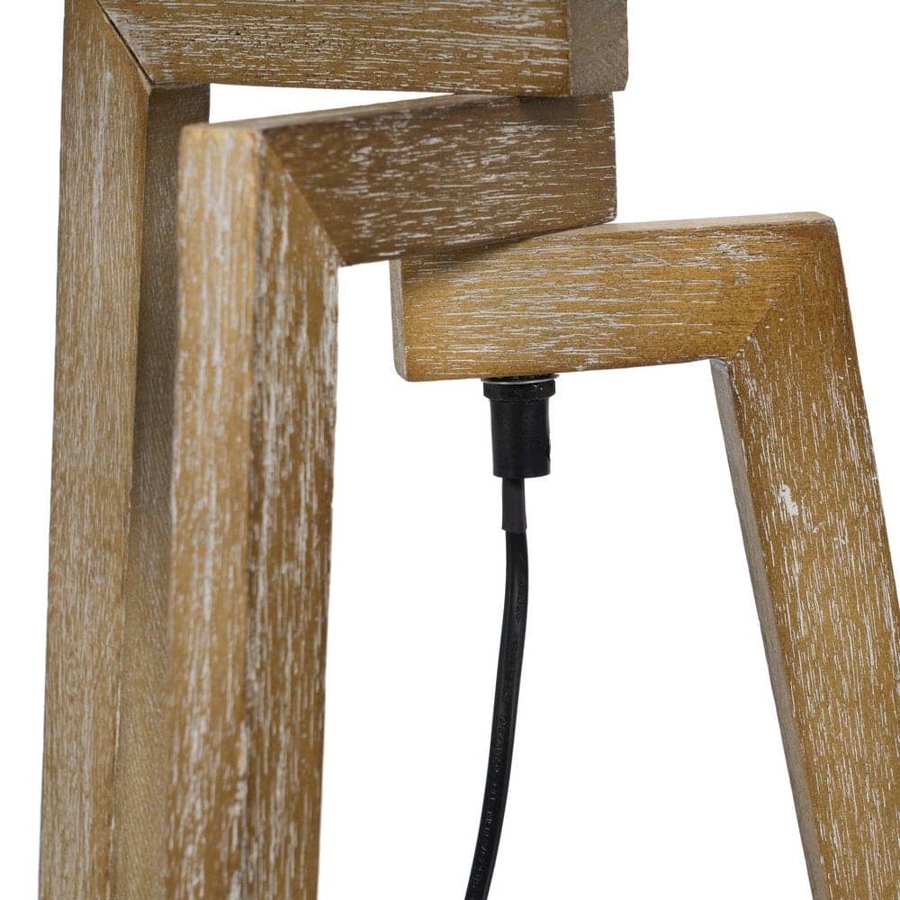 Lámpara de Mesa Natural de Tejido y Madera de Pino - 67 cm, Estilo Moderno y Elegante, Casquillo E27, Ideal para Decoración de Interiores - Imagen 5