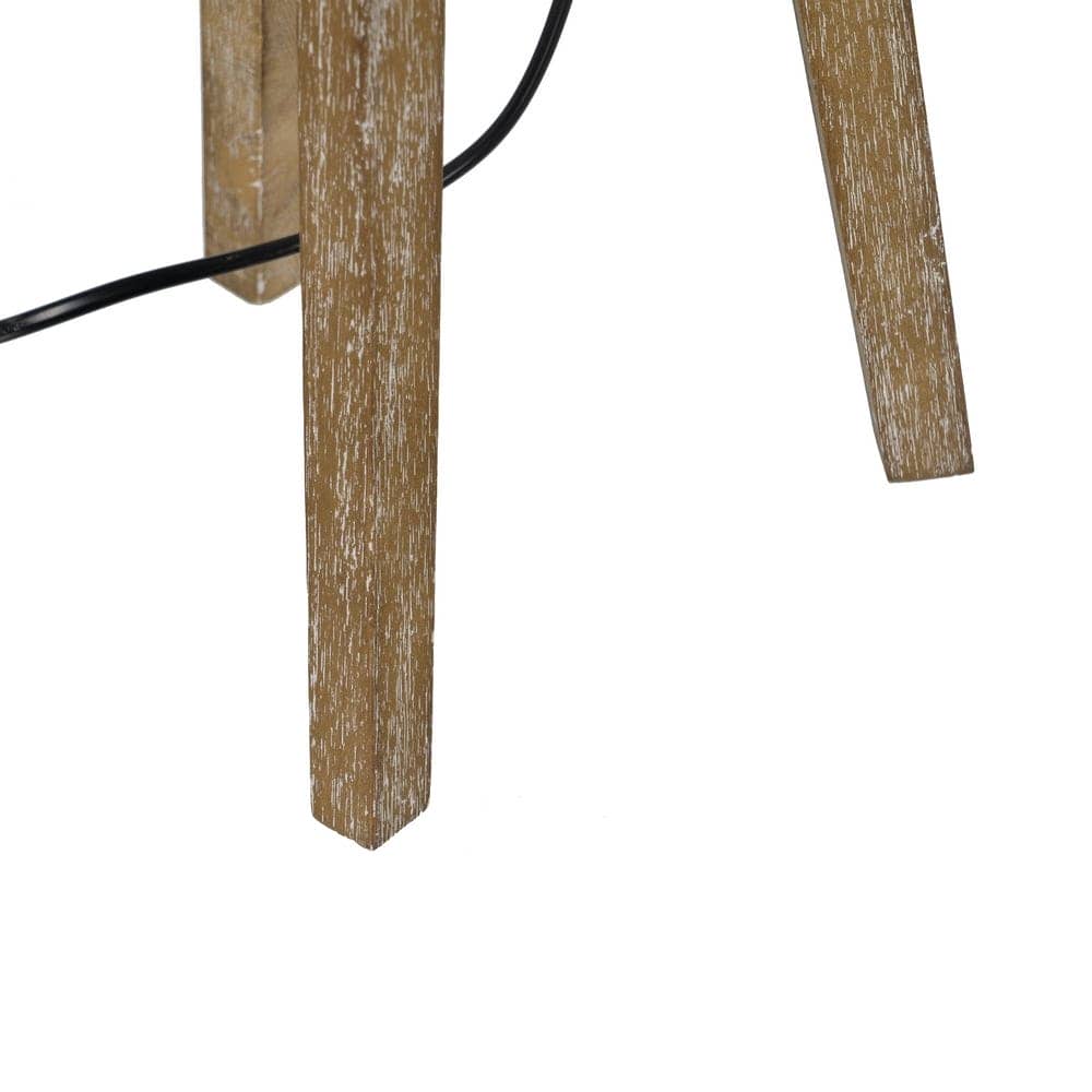 Lámpara de Mesa Natural de Tejido y Madera de Pino - 67 cm, Estilo Moderno y Elegante, Casquillo E27, Ideal para Decoración de Interiores - Imagen 7
