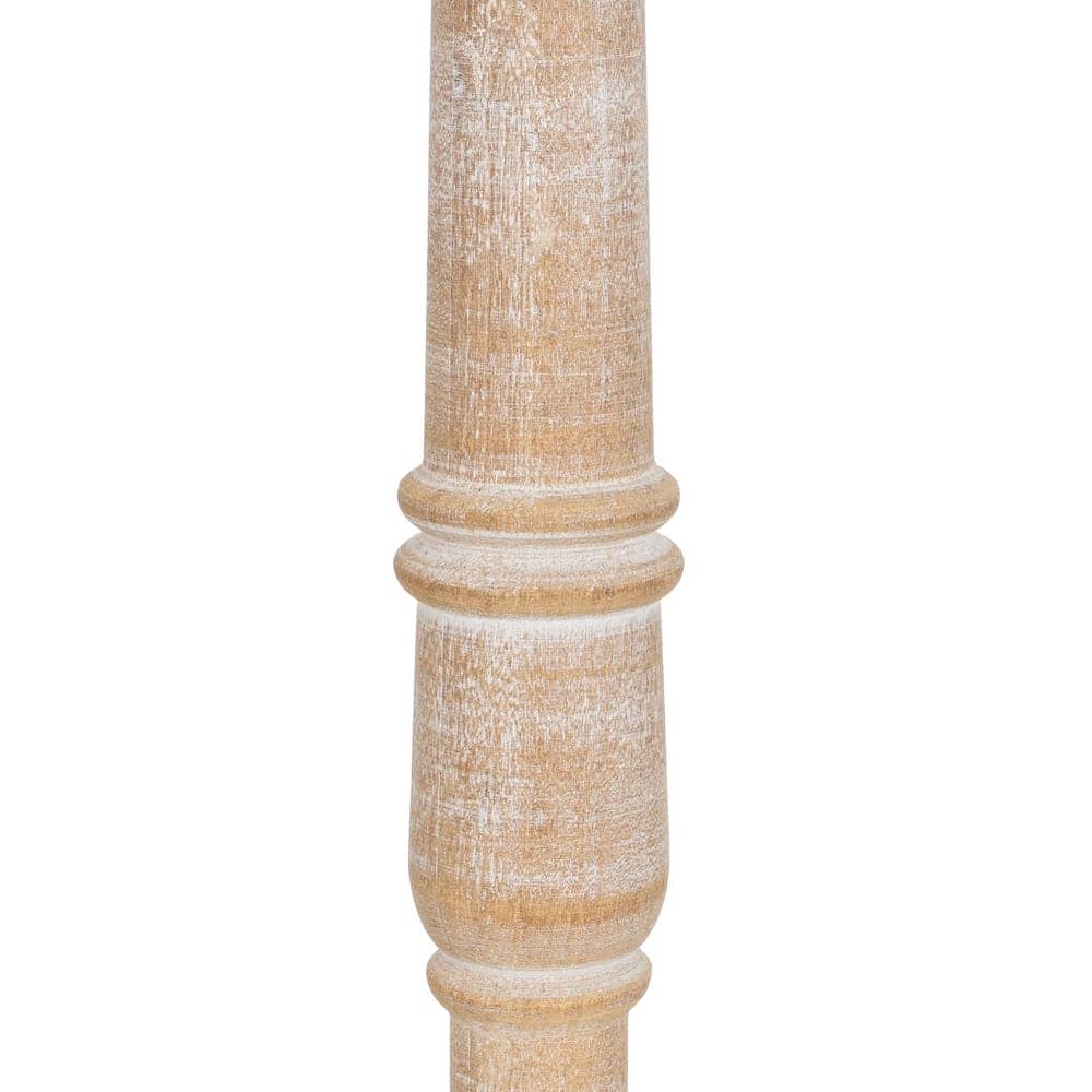 Lámpara de Mesa Natural de Madera de Roble y Tejido de Algodón y Lino - 82,5 cm, Estilo Elegante y Moderno para Decoración de Interiores - Imagen 5
