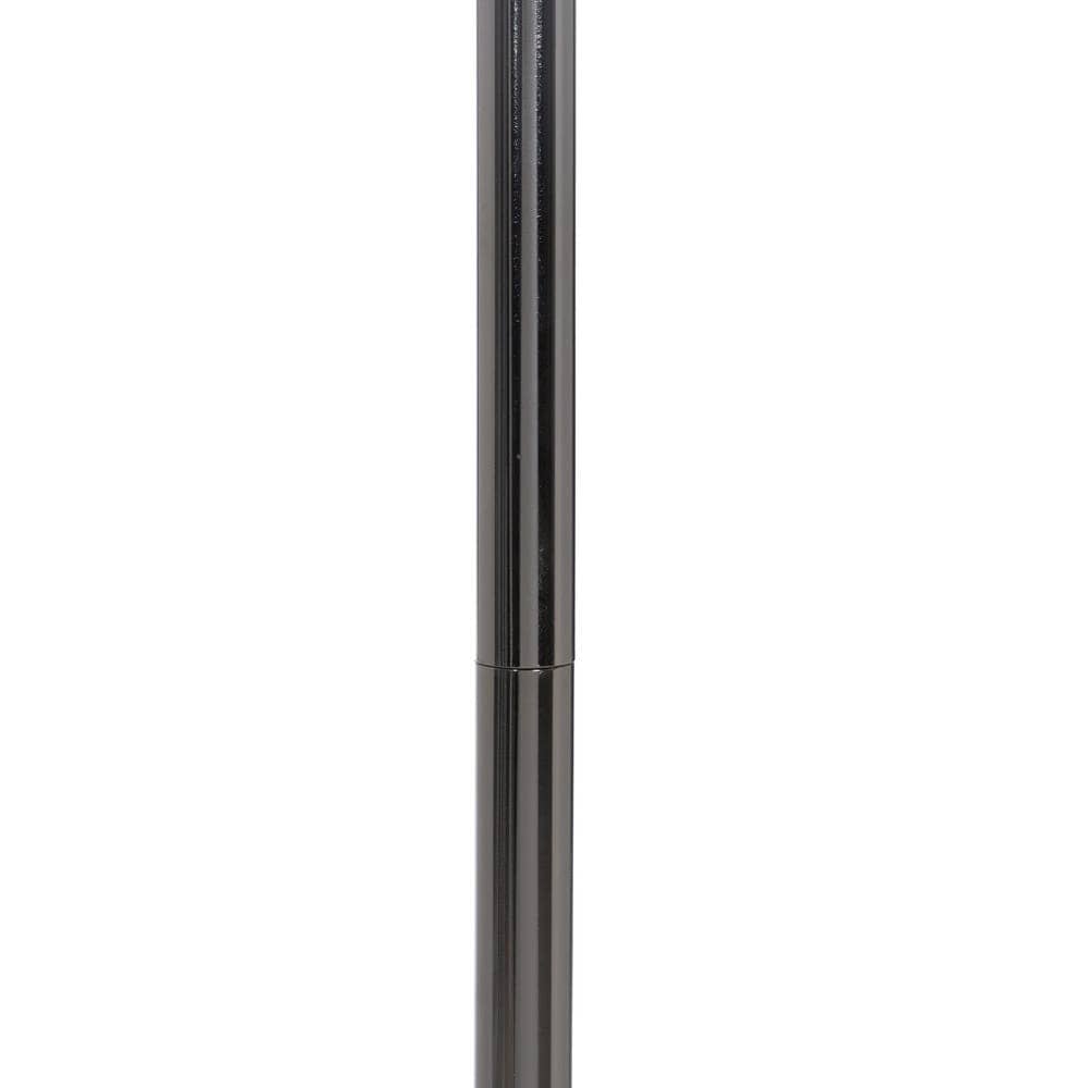 Lámpara de Pie Negra y Gris de Metal y Cristal - Diseño Moderno, 156 cm, Base de Cristal, Tulipa de Tejido, Casquillo E27, Ideal para Salón y Dormitorio - Imagen 5