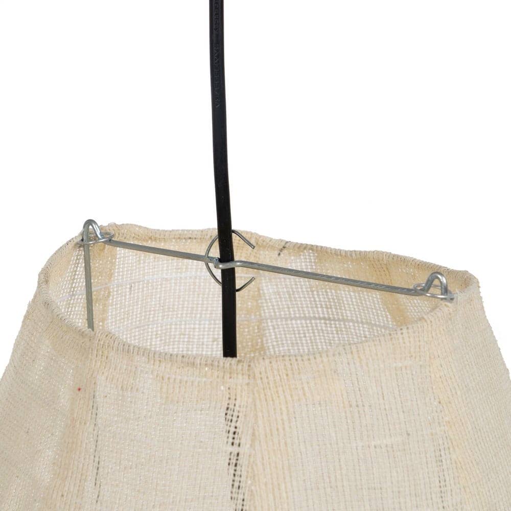 Lámpara de Techo Beige de Tejido y Metal E27 - 59,5 cm, Ideal para Decoración Moderna - Imagen 3