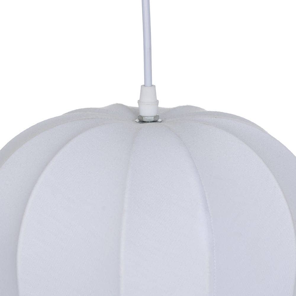 Lámpara de Techo Blanca de Tejido 36 cm - Estilo Moderno, Casquillo E27, Ideal para Iluminar tu Hogar - Imagen 5