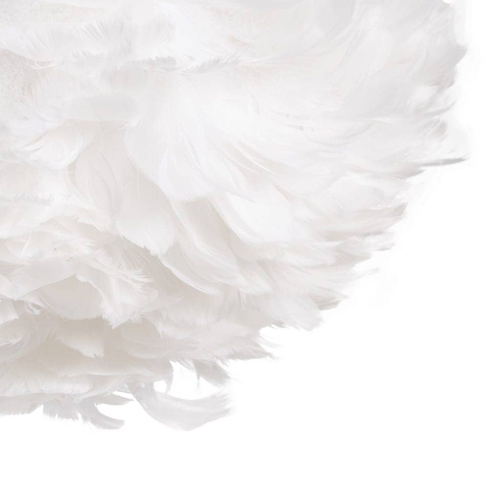 Lámpara de Techo Blanca y Dorada con Plumas de 25 cm - Diseño Elegante, Voltaje 220-240V, Casquillo E27, Ideal para Decoración Moderna - Imagen 2
