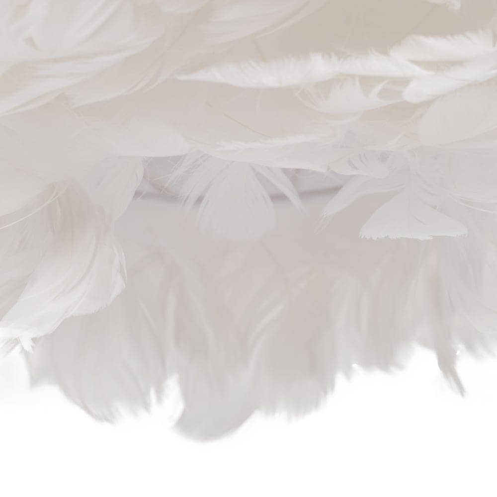 Lámpara de Techo Blanca y Dorada con Plumas de 25 cm - Diseño Elegante, Voltaje 220-240V, Casquillo E27, Ideal para Decoración Moderna - Imagen 3