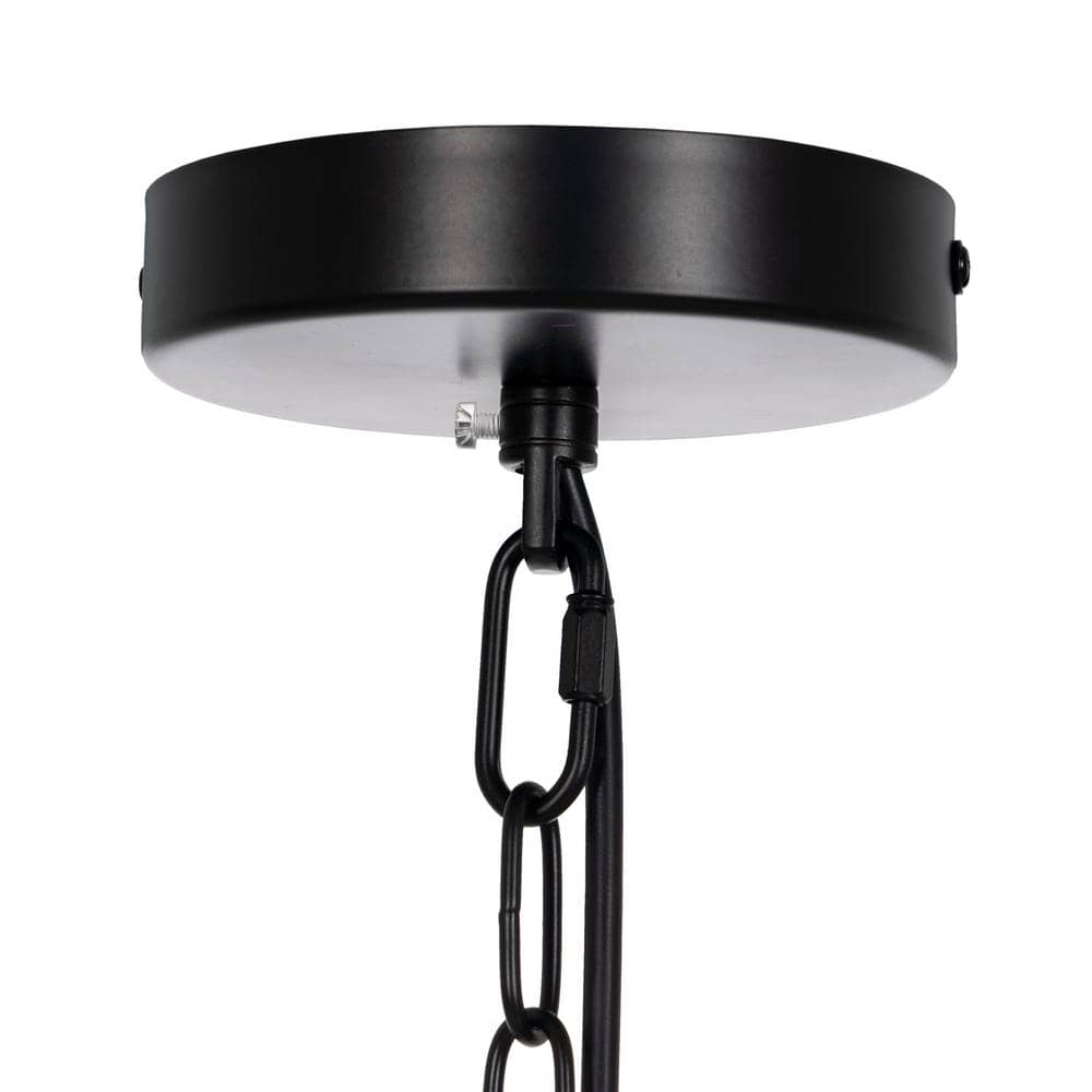 Lámpara de Techo Negra y de Cristal de 72 cm - Diseño Moderno en Hierro y Cristal, Casquillo E14, Ideal para Iluminar tu Hogar - Imagen 11