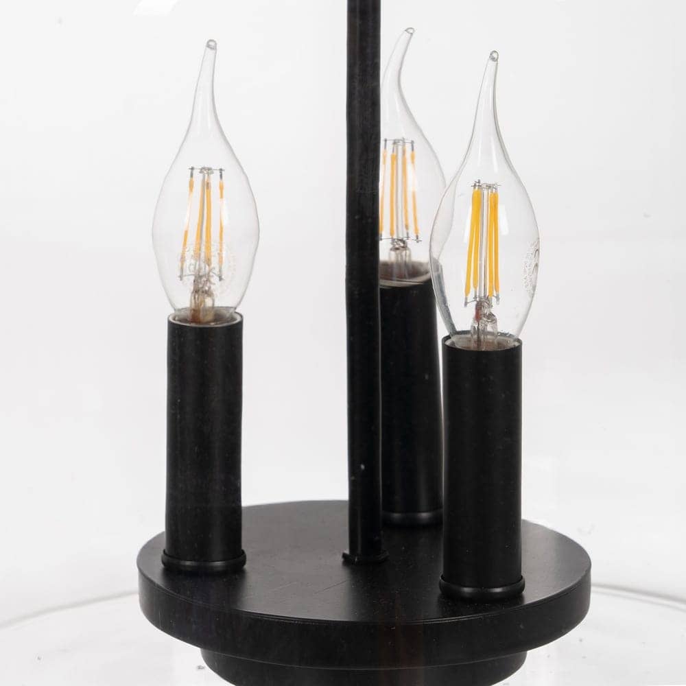 Lámpara de Techo Negra y de Cristal de 72 cm - Diseño Moderno en Hierro y Cristal, Casquillo E14, Ideal para Iluminar tu Hogar - Imagen 5