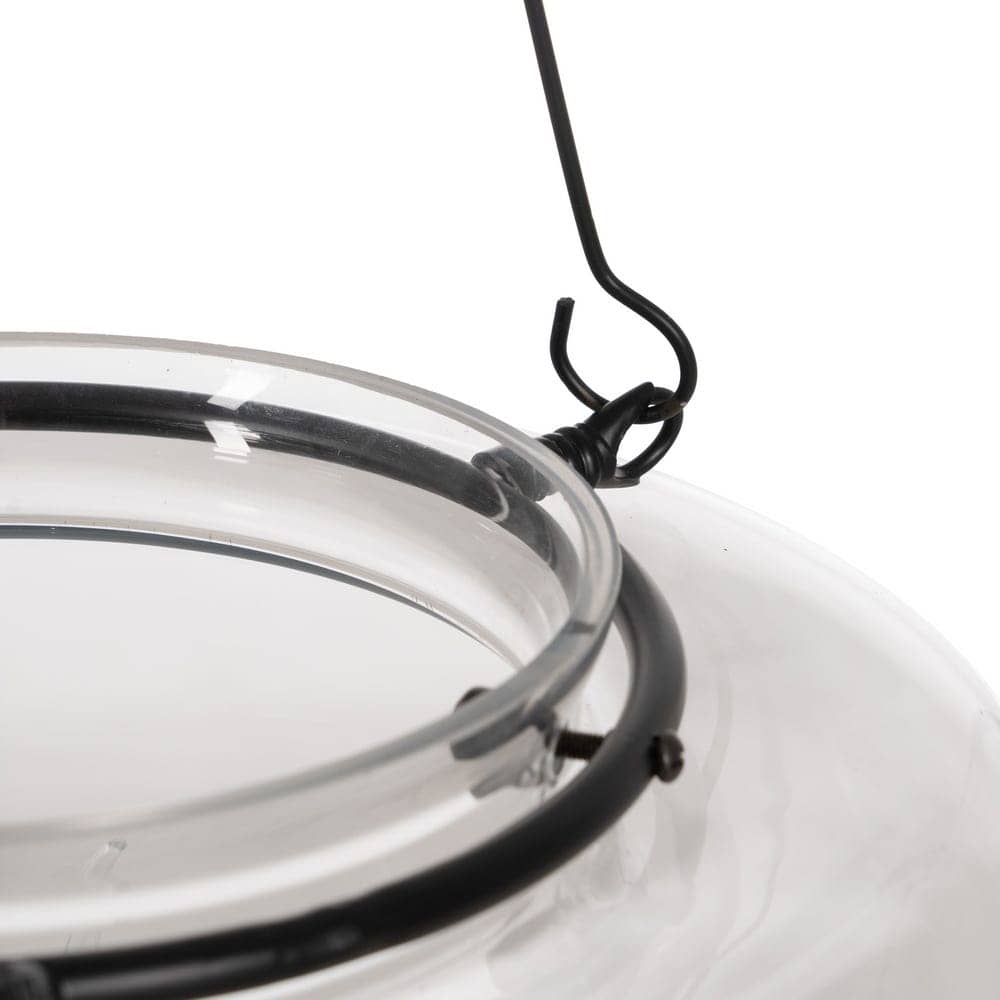 Lámpara de Techo Negra y de Cristal de 72 cm - Diseño Moderno en Hierro y Cristal, Casquillo E14, Ideal para Iluminar tu Hogar - Imagen 6