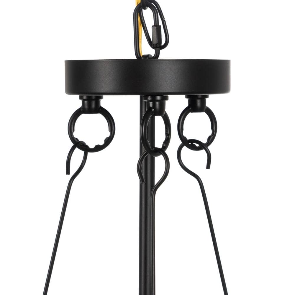 Lámpara de Techo Negra y de Cristal de 72 cm - Diseño Moderno en Hierro y Cristal, Casquillo E14, Ideal para Iluminar tu Hogar - Imagen 7