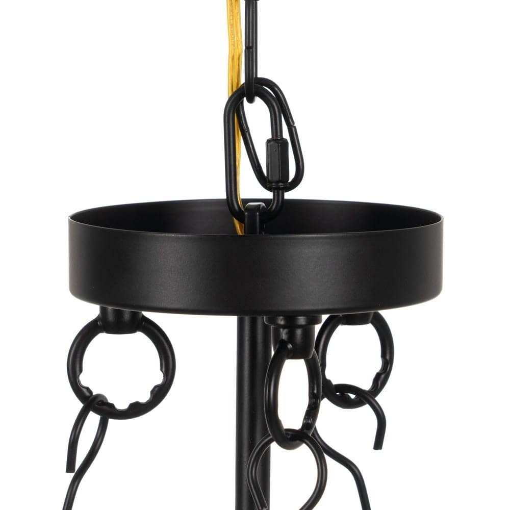 Lámpara de Techo Negra y de Cristal de 72 cm - Diseño Moderno en Hierro y Cristal, Casquillo E14, Ideal para Iluminar tu Hogar - Imagen 8
