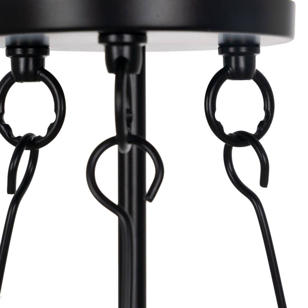Lámpara de Techo Negra y de Cristal de 72 cm - Diseño Moderno en Hierro y Cristal, Casquillo E14, Ideal para Iluminar tu Hogar - Imagen 9