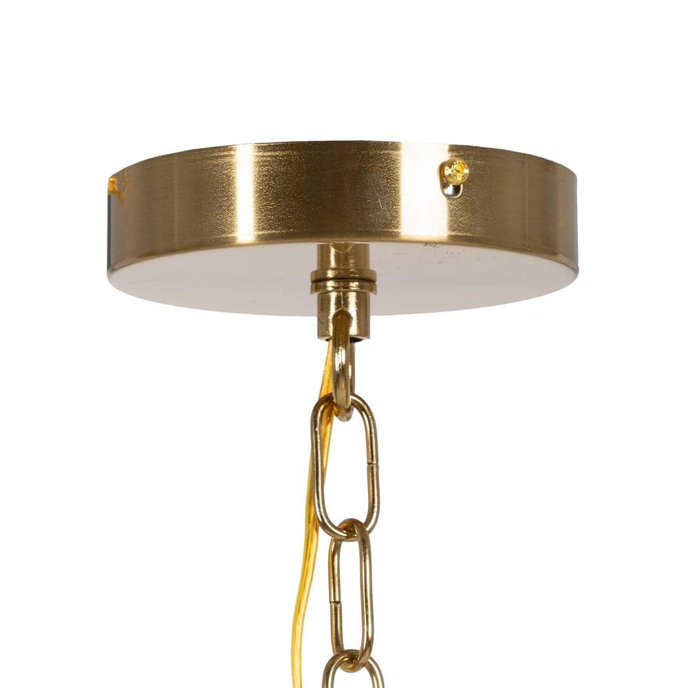 Lámpara de Techo de Oro y Cristal de 53 cm - Elegante Iluminación de Hierro y Cristal para Decoración Moderna - Imagen 6