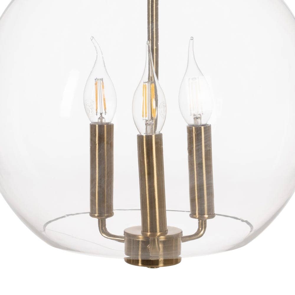 Lámpara de Techo de Oro y Cristal de 60 cm - Elegante Iluminación de Hierro y Cristal para Salón, Comedor o Dormitorio (3x E27, 220-240V) - Imagen 2