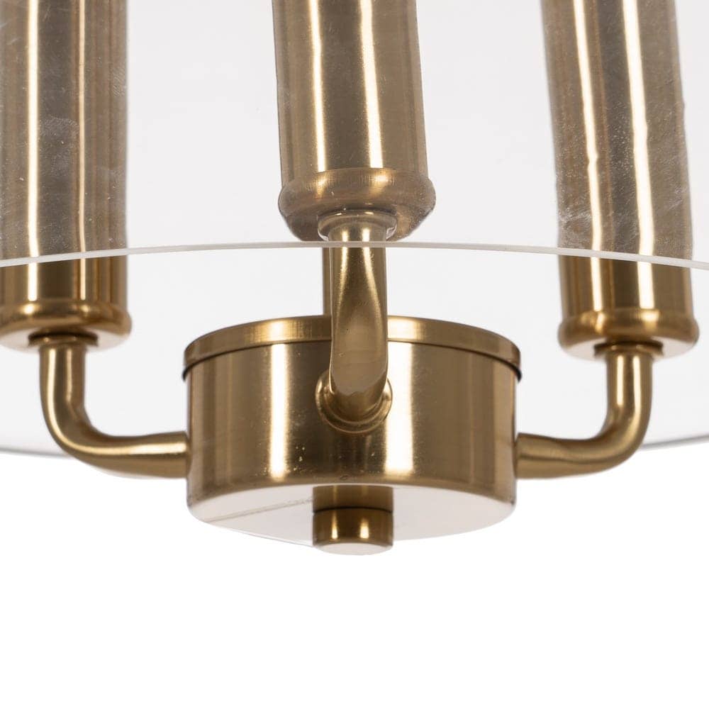 Lámpara de Techo de Oro y Cristal de 60 cm - Elegante Iluminación de Hierro y Cristal para Salón, Comedor o Dormitorio (3x E27, 220-240V) - Imagen 3