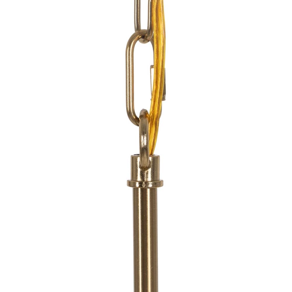 Lámpara de Techo de Oro y Cristal de 60 cm - Elegante Iluminación de Hierro y Cristal para Salón, Comedor o Dormitorio (3x E27, 220-240V) - Imagen 6