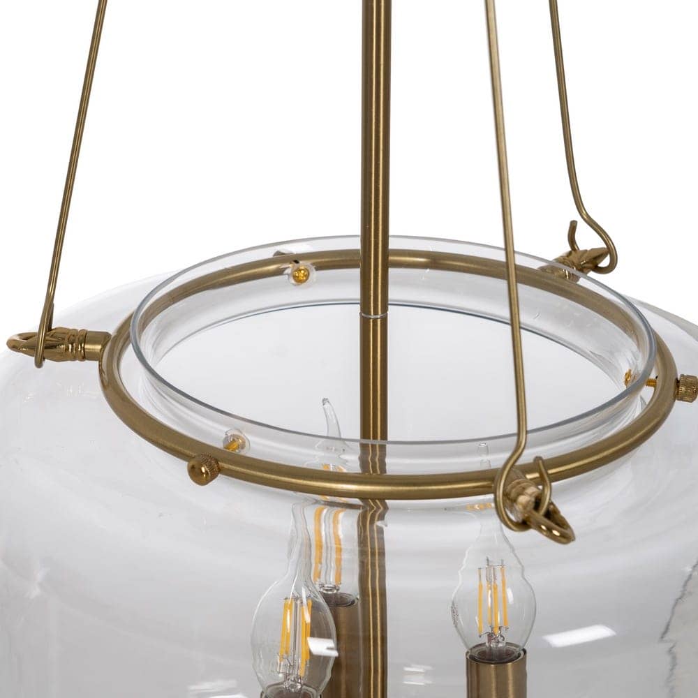 Lámpara de Techo de Oro y Cristal de 72 cm - Elegante Iluminación de Hierro y Cristal para Decoración Moderna - Imagen 4