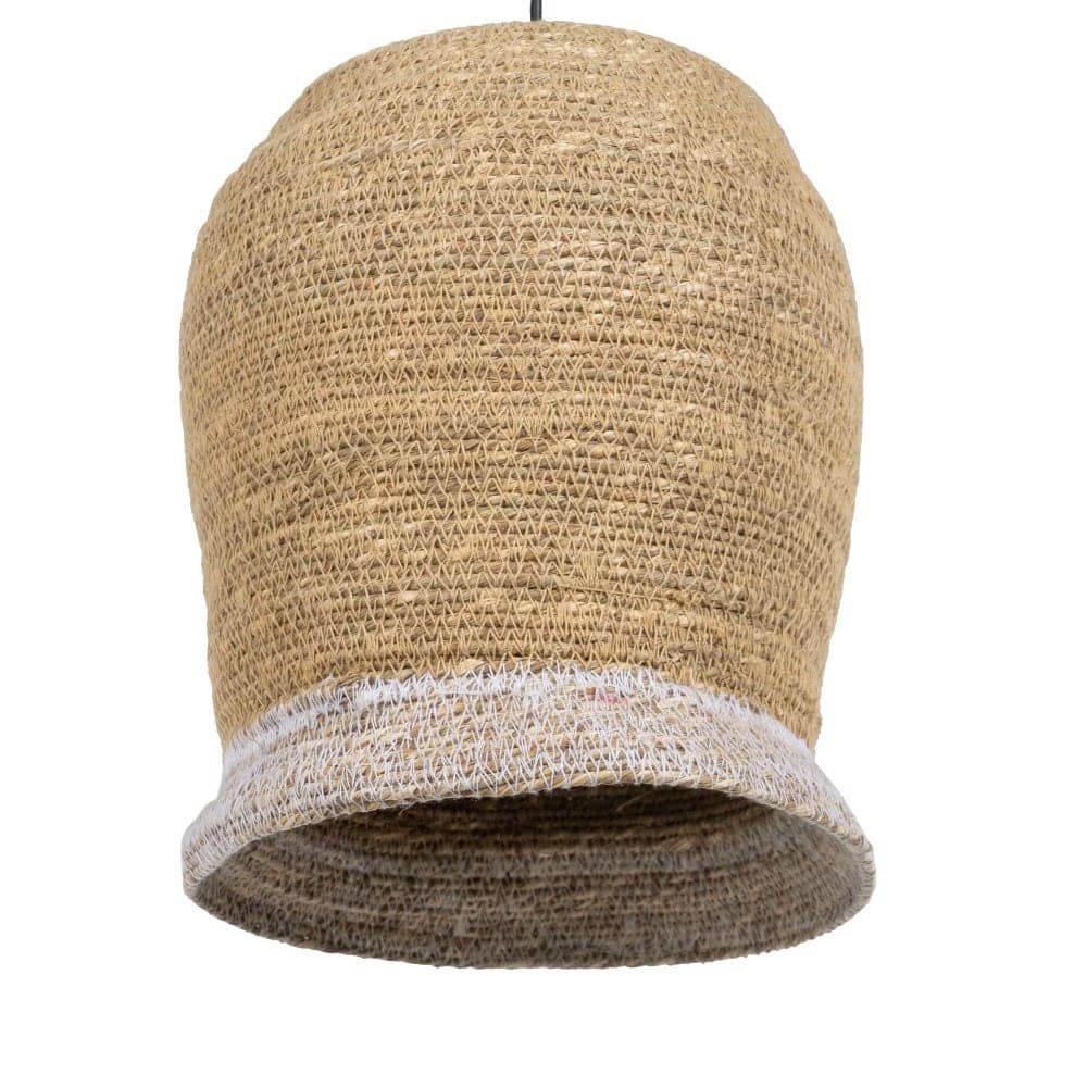Lámpara de Techo de Fibra Natural y Hierro - Diseño Elegante de 20 cm, Casquillo E27, Ideal para Iluminar tu Hogar - Imagen 2