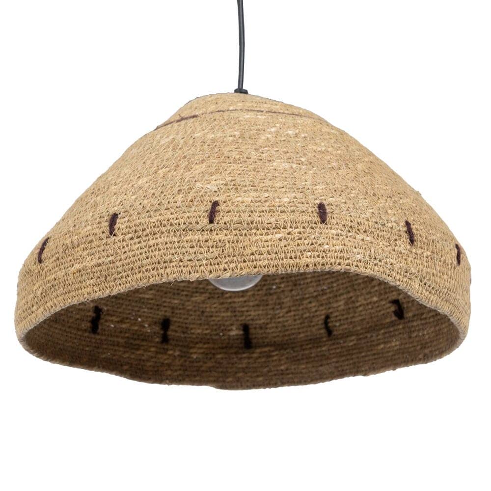 Lámpara de Techo de Fibra Natural y Hierro - Diseño Elegante de 32 cm, Casquillo E27, Ideal para Iluminación Moderna - Imagen 2