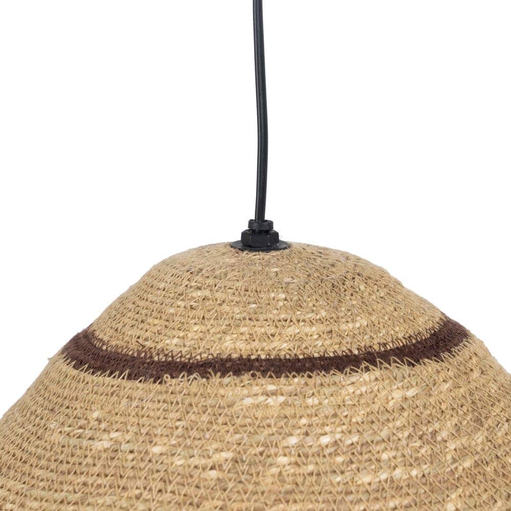 Lámpara de Techo de Fibra Natural y Hierro - Diseño Elegante de 32 cm, Casquillo E27, Ideal para Iluminación Moderna - Imagen 3