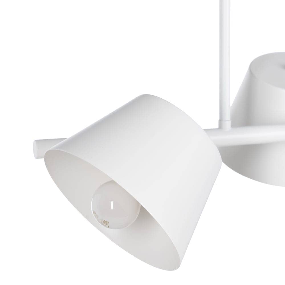Lámpara de Techo de Metal Blanco 62,5 cm - Diseño Moderno, Casquillo E27, Sin Montaje, Ideal para Salones y Comedores - Imagen 3