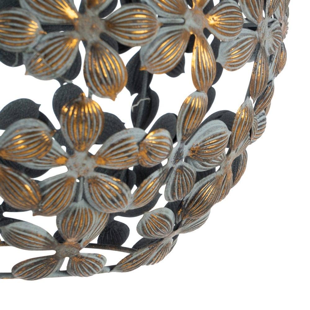 Lámpara de Techo en Oro Viejo de Hierro - 34 cm, Casquillo E27, Cable Negro de 115 cm - Estilo Vintage para Iluminar tu Hogar - Imagen 5