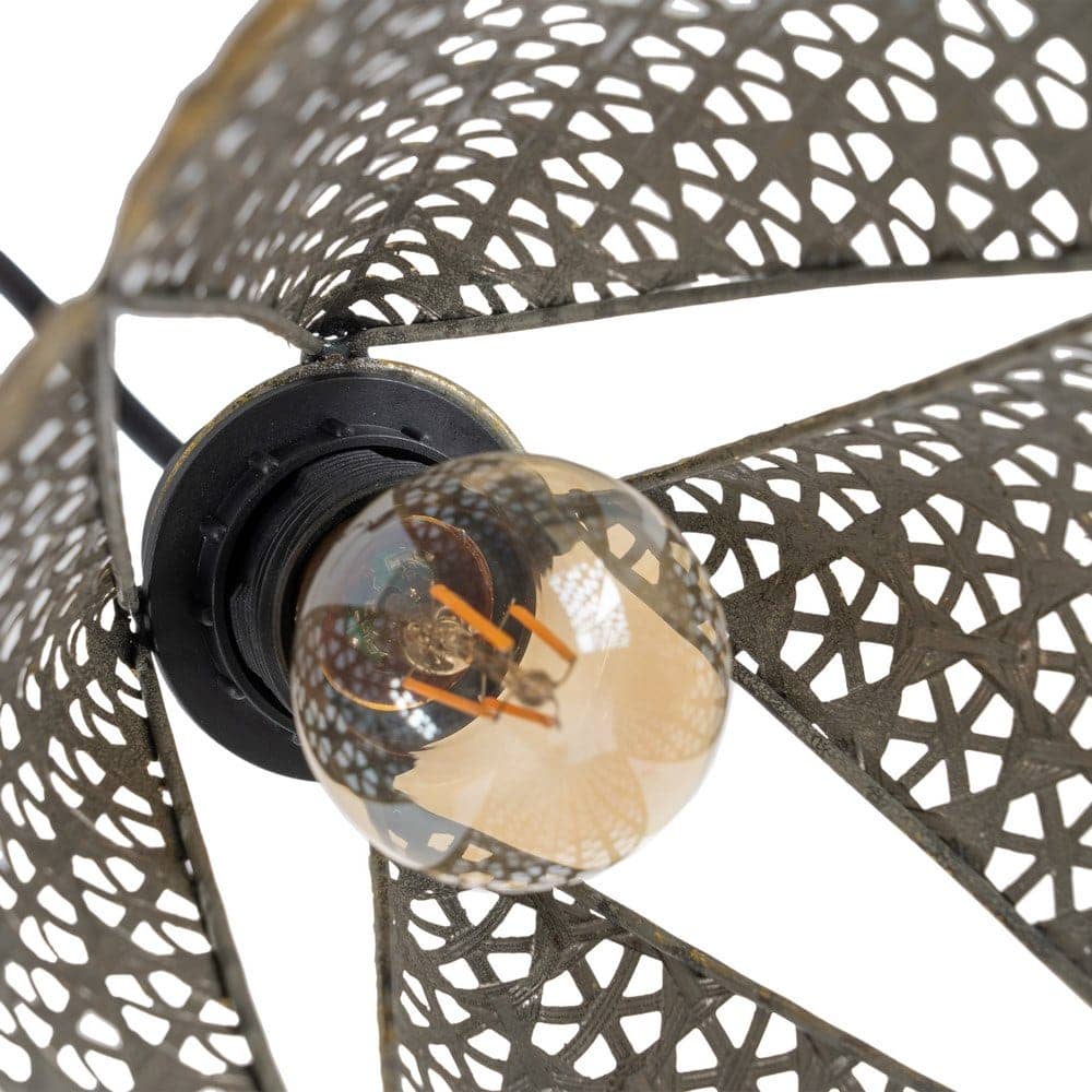 Lámpara de Techo de Metal en Oro y Plata - 31,5 cm, Casquillo E27, 40W, Cable Negro de 115 cm - Imagen 6