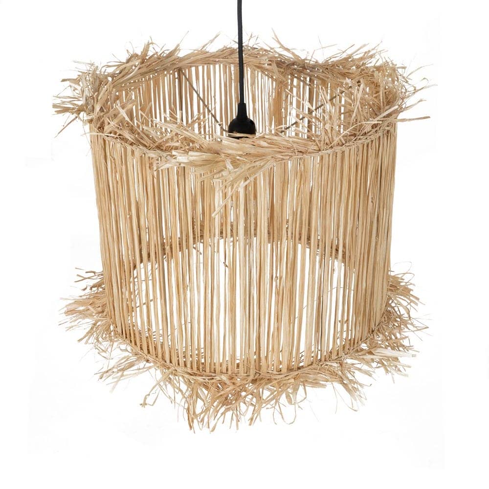 Lámpara de Techo de Fibra Natural 32 cm - Estilo Rafia, Casquillo E27, 1x40W Máx, Cable 110 cm - Decoración Moderna para Hogar - Imagen 2