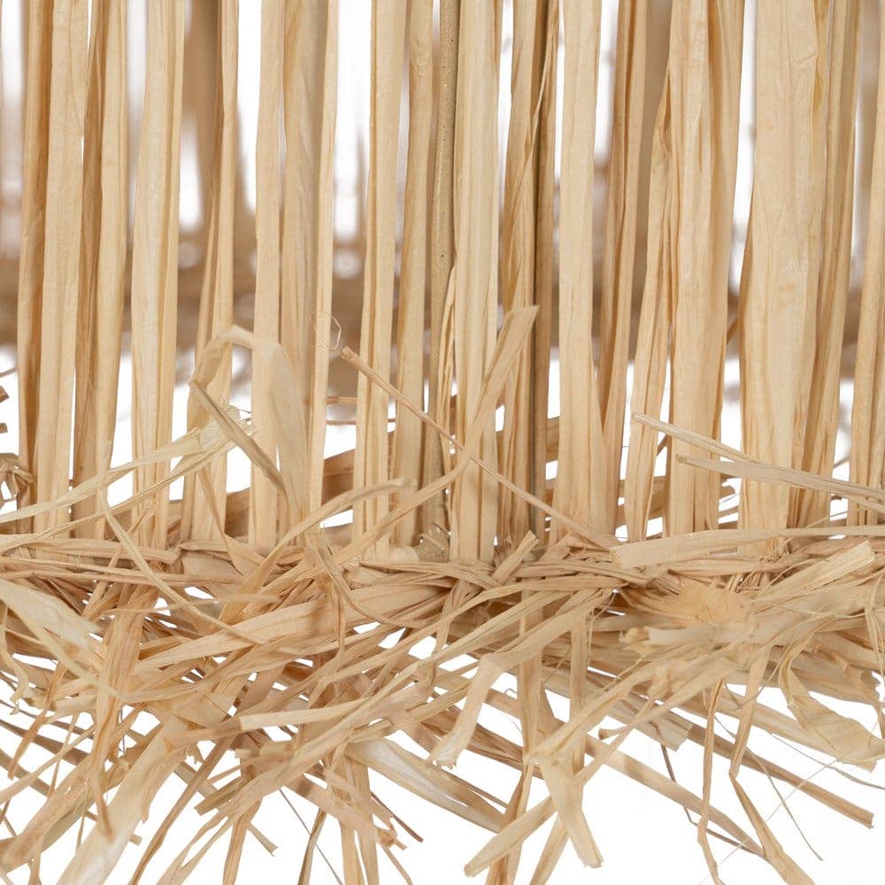 Lámpara de Techo de Fibra Natural 32 cm - Estilo Rafia, Casquillo E27, 1x40W Máx, Cable 110 cm - Decoración Moderna para Hogar - Imagen 4