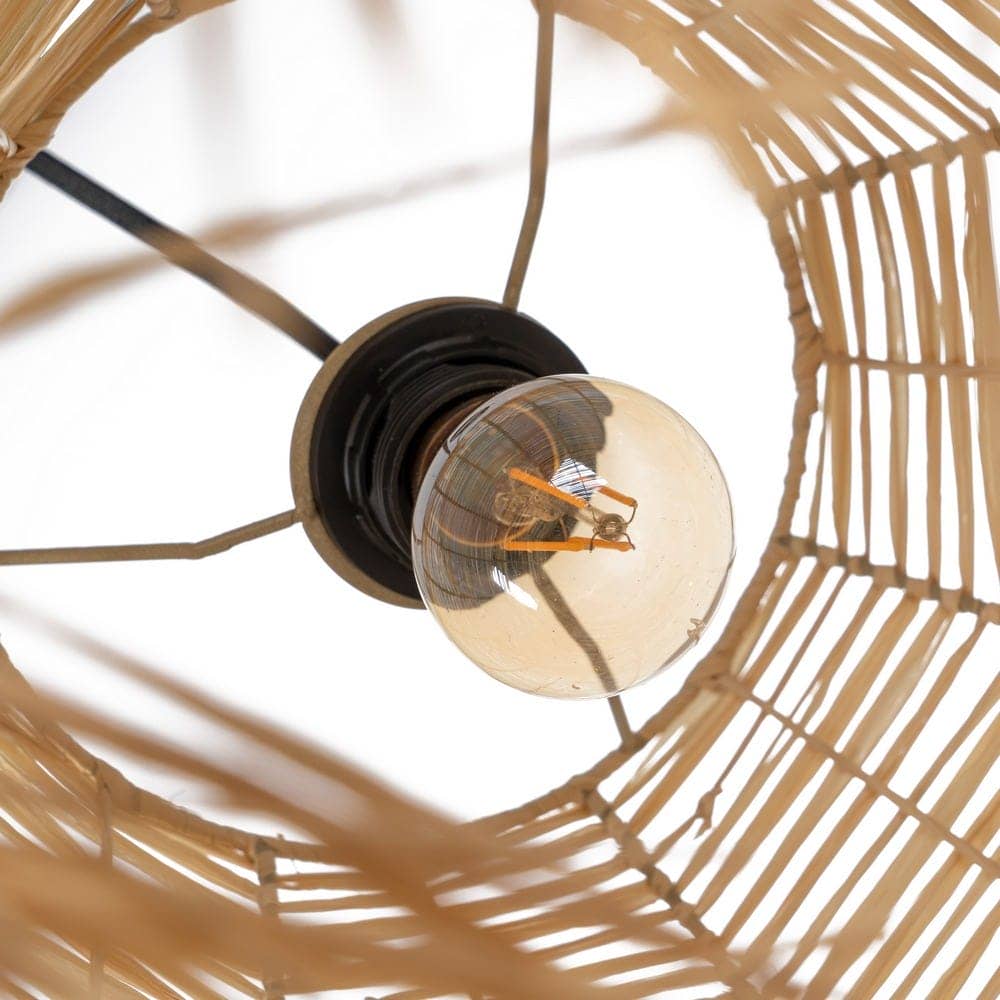 Lámpara de Techo de Fibra Natural 49 cm - Estilo Rústico, Casquillo E27, Voltaje 220V, Ideal para Decoración de Interiores - Imagen 6