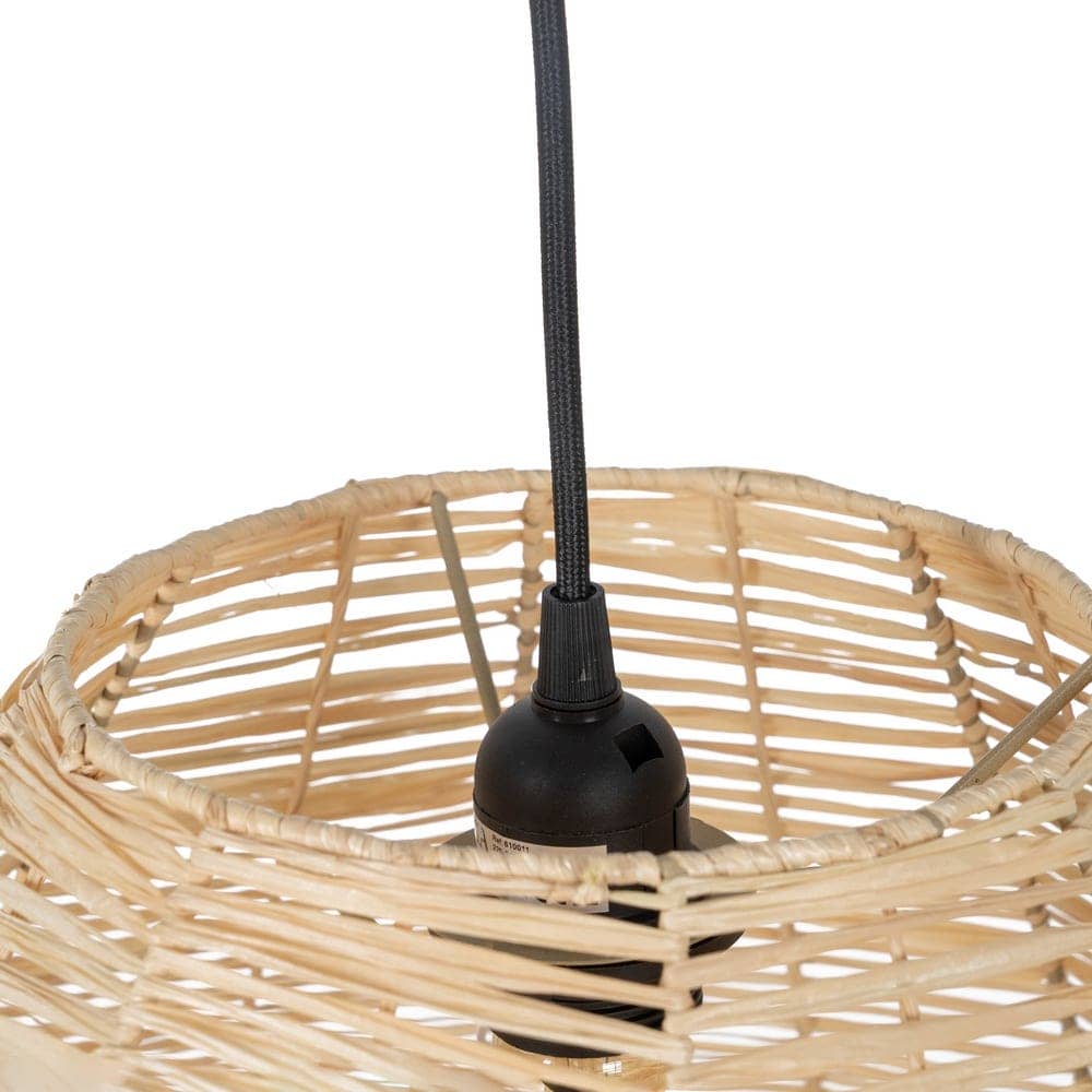 Lámpara de Techo de Fibra Natural 49 cm - Estilo Rústico, Casquillo E27, Voltaje 220V, Ideal para Decoración de Interiores - Imagen 7