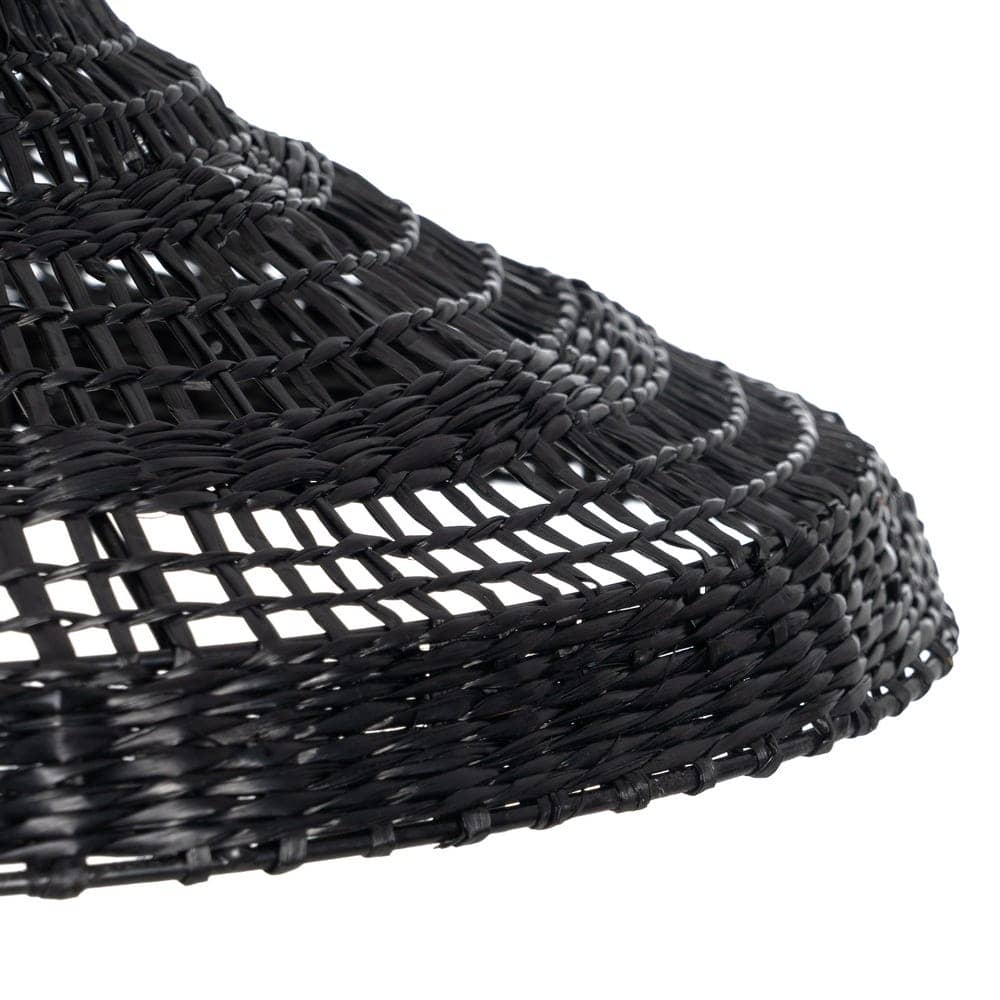 Lámpara de Techo Negra de Fibra Natural 15 cm - Diseño Elegante, Casquillo E27, Ideal para Iluminación Moderna - Imagen 3