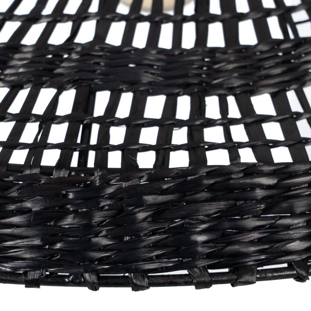 Lámpara de Techo Negra de Fibra Natural 15 cm - Diseño Elegante, Casquillo E27, Ideal para Iluminación Moderna - Imagen 4